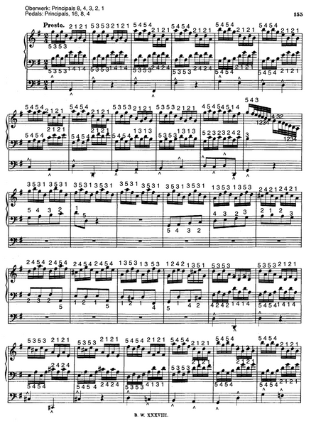 Organ Concerto in G Major, BWV 592 by J.S. Bach with Fingering and Pedaling