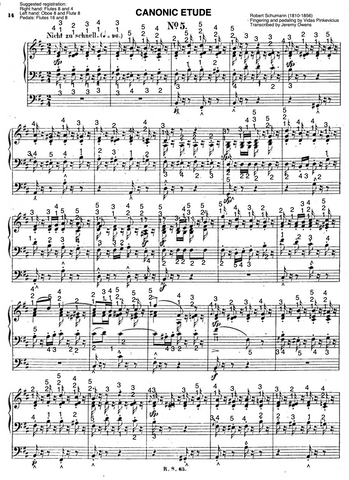 Canonic Etude No. 5 in B Minor, Op. 56 by Robert Schumann with Fingering and Pedaling