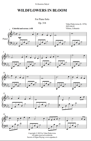 Wildflowers in Bloom, Op. 318 (Piano Solo) by Vidas Pinkevicius