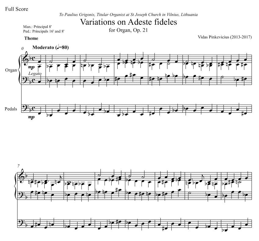 Variations on Adeste fideles, Op. 21 by Vidas Pinkevicius