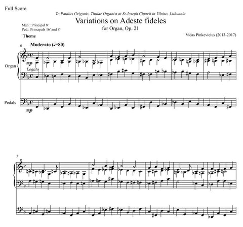 Variations on Adeste fideles, Op. 21 by Vidas Pinkevicius
