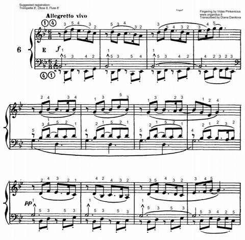 Allegretto vivo in G Minor from L'Organiste by Cesar Franck with Fingering