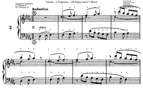 Andantino in Db Major from L'Organiste by Cesar Franck with Fingering