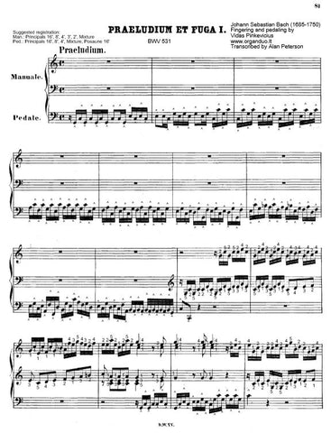 BWV 531 With Fingering And Pedaling