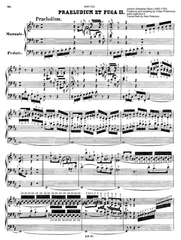 BWV 532 With Fingering And Pedaling