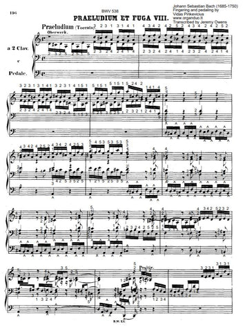 BWV 538 With Fingering And Pedaling