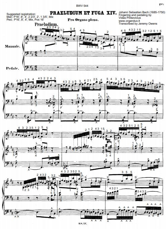 Prelude and Fugue in B Minor, BWV 544 by J.S. Bach