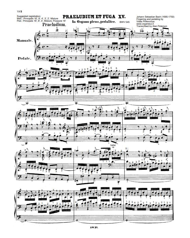 Prelude And Fugue in C Major, BWV 545