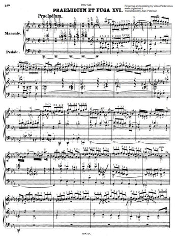 BWV 546 With Fingering And Pedaling