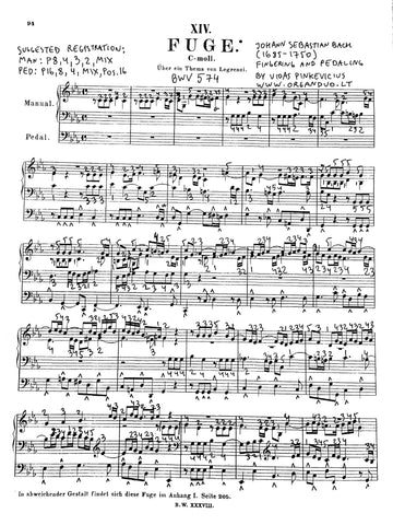 BWV 574 with Fingering and Pedaling