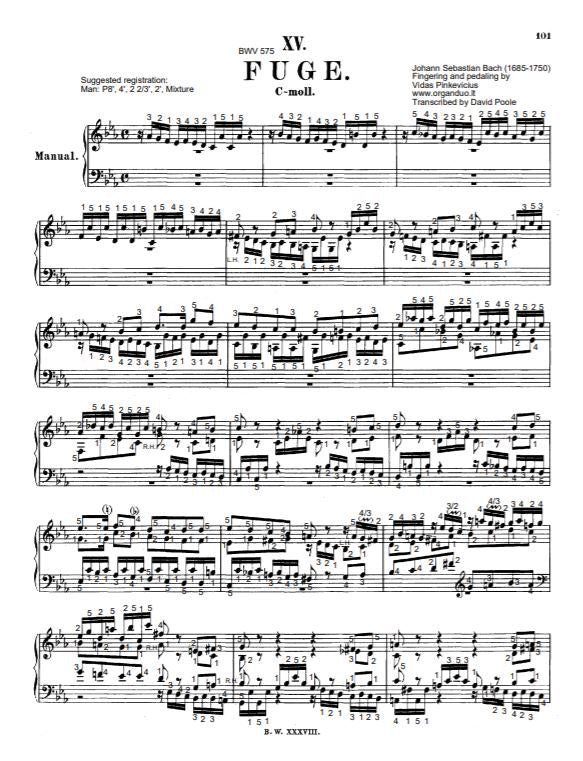 Fugue in C Minor, BWV 575 by J.S. Bach