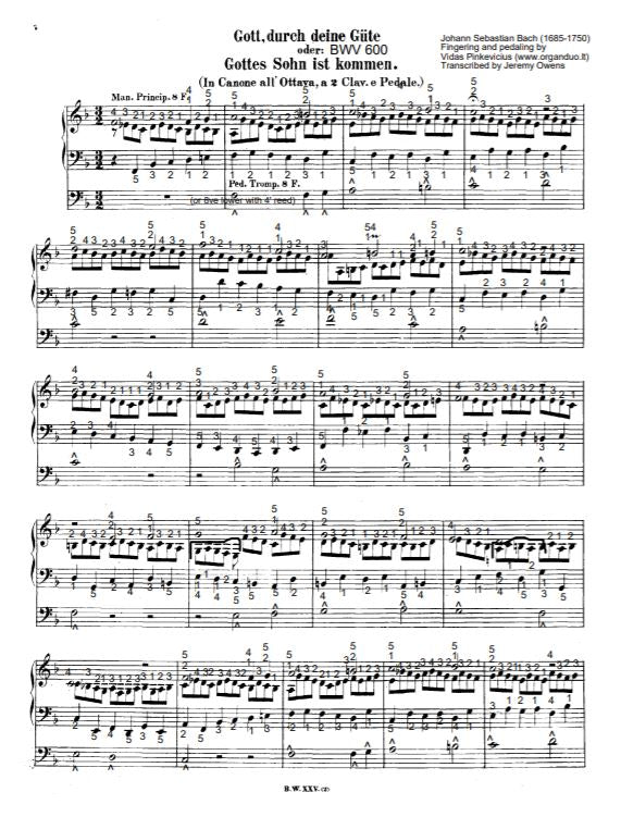 Gott, durch deine Güte, BWV 600 by J.S. Bach