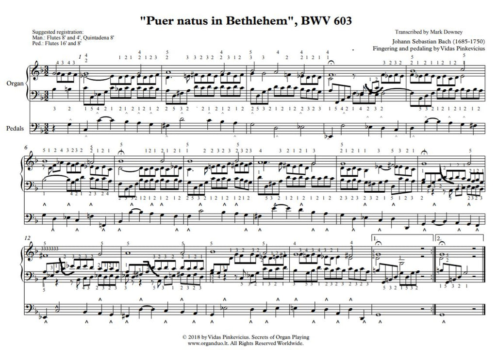 Puer natus in Bethlehem, BWV 603 by J.S. Bach