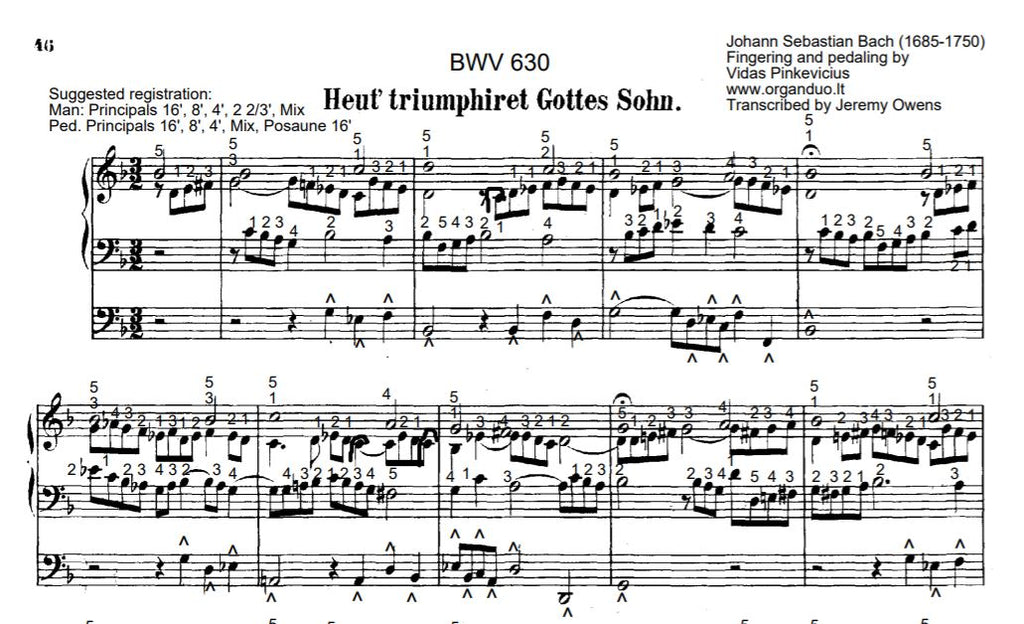 Heut' triumphiret Gottes Sohn, BWV 630 by J.S. Bach