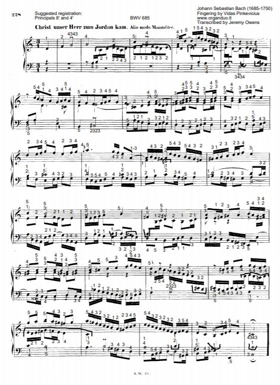 Christ, unser Herr zum Jordan kam, BWV 685 by J.S. Bach
