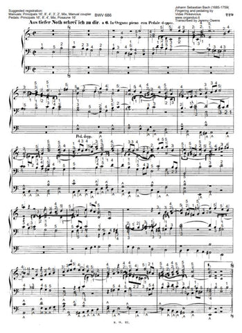 Aus tiefer Not schrei ich zu Dir, BWV 686 by J.S. Bach