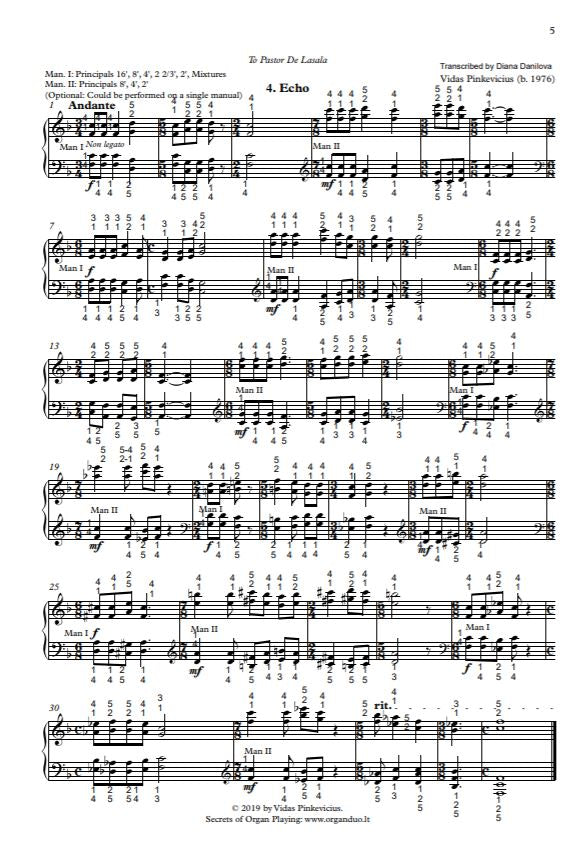 "Echo" from "Organ ABC" with Fingering and Pedaling by Vidas Pinkevicius