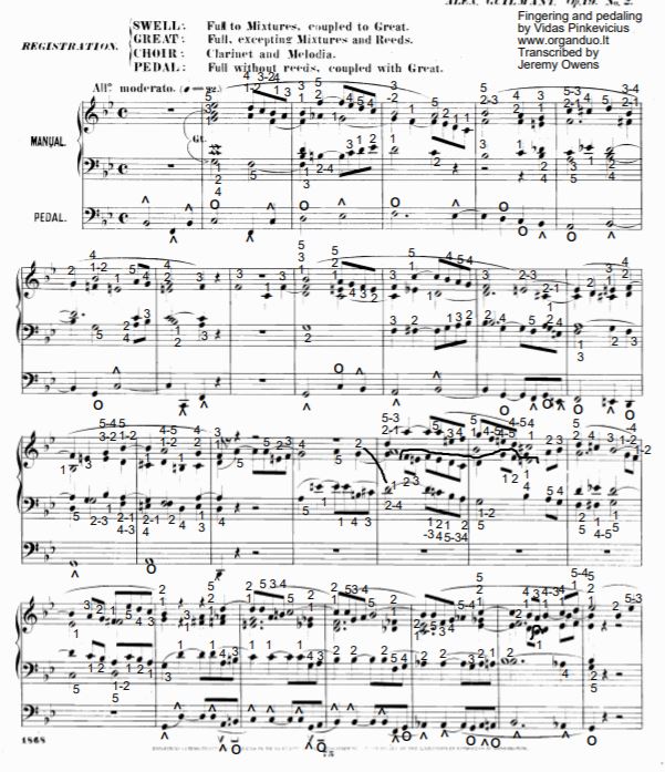 Alexandre Guilmant Offertoire sur Deux Noel, Op. 19 No. 2 With complete fingering and pedaling