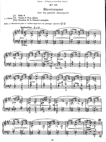 Berceuse by Vierne with Fingering and Pedaling
