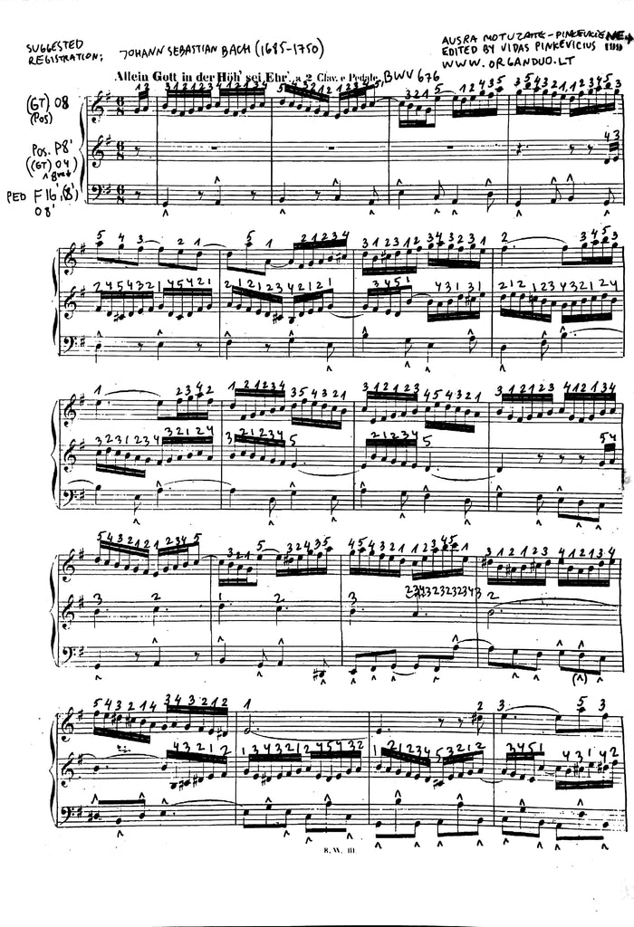Allein Gott, BWV 676