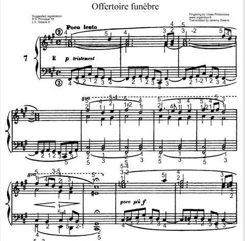 Offertoire funebre in F# Minor from L'Organiste by Cesar Franck with Fingering