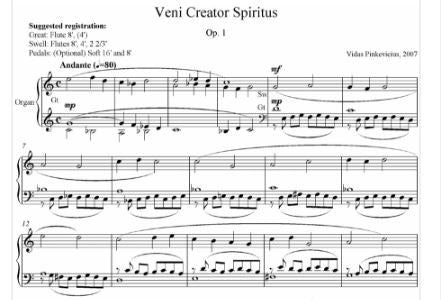 Op. 1: Veni Creator Spiritus (2007) by Vidas Pinkevicius