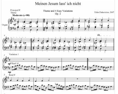 Op. 2: Variations on Meinen Jesum lass ich nicht (2007) by Vidas Pinkevicius