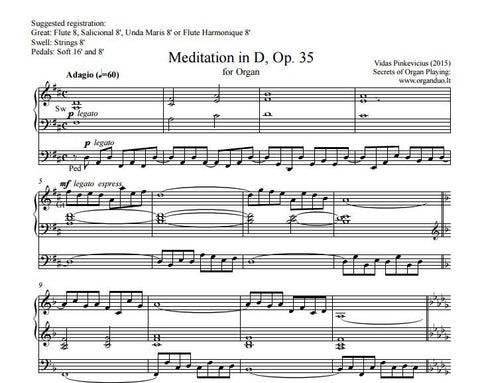 Op. 35 Meditation in D (2015) by Vidas Pinkevicius