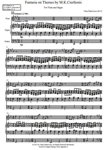 Op. 11: Fantasia on the Themes by M.K. Ciurlionis for Flute and Organ (2013) by Vidas Pinkevicius