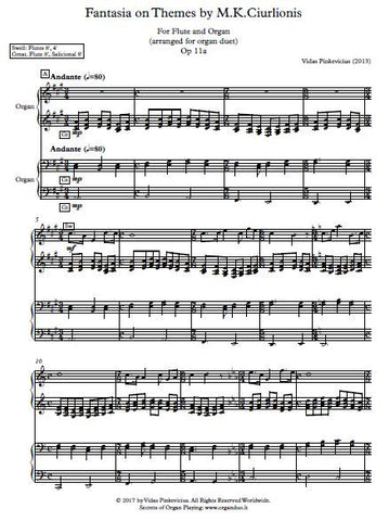 Op. 11a: Fantasia on the Themes by M.K. Ciurlionis (2013) for Organ Duet by Vidas Pinkevicius