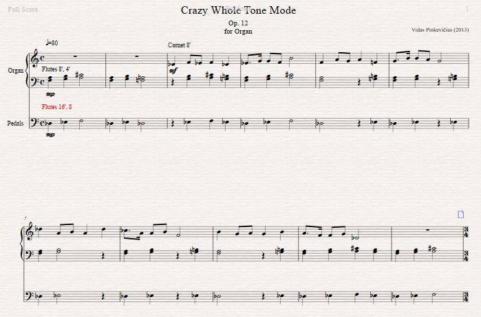 Op. 12: Crazy Whole Tone Mode (2013) by Vidas Pinkevicius