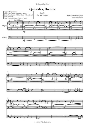 Qui sedes, Domine, Op. 54 (2018) for solo organ by Vidas Pinkevicius