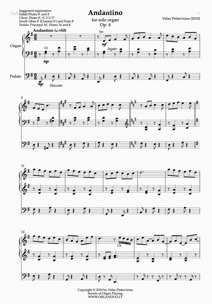 Andantino, Op. 4 (2010) by Vidas Pinkevicius