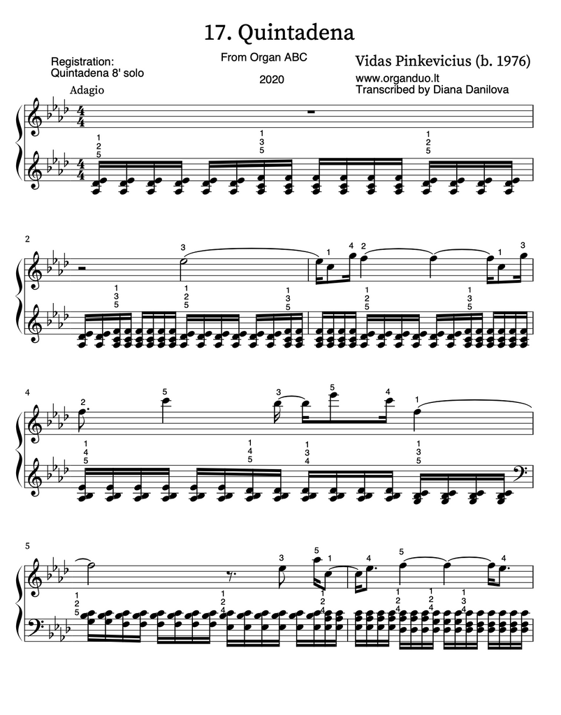Quintadena from Organ ABC by Vidas Pinkevicius (2020)