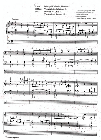 Prelude in C Major, Op. 20 No. 1 by Juozas Naujalis with fingering and pedaling