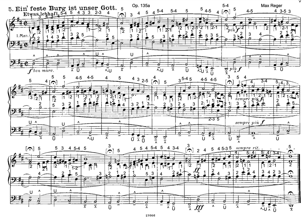 Ein feste Burg ist unser Gott, Op. 135a No. 5 by Max Reger