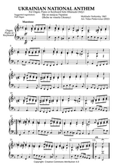 Ukrainian National Anthem for Organ Manuals Only, Piano or Keyboard solo (arr. by Vidas Pinkevicius, 2022)