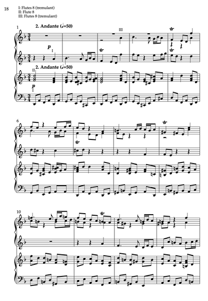 Brandenburg Concerto No. 2 in F Major, BWV 1047 by J.S. Bach (Organ Duet)
