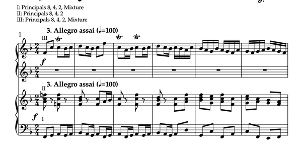 Brandenburg Concerto No. 2 in F Major, BWV 1047 by J.S. Bach (Organ Duet)