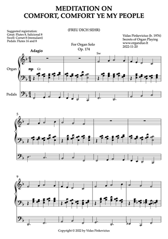 Meditation on Comfort, Comfort Ye My People, Op. 174 (Organ Solo) by Vidas Pinkevicius