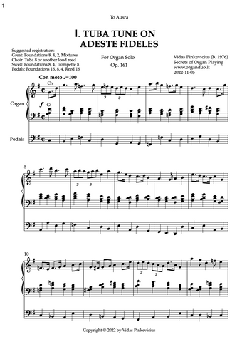 Adeste fideles Suite (Organ Solo) by Vidas Pinkevicius