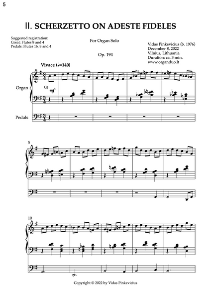Adeste fideles Suite (Organ Solo) by Vidas Pinkevicius
