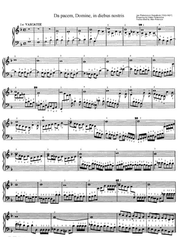 Sweelinck Da Pacem, Domine