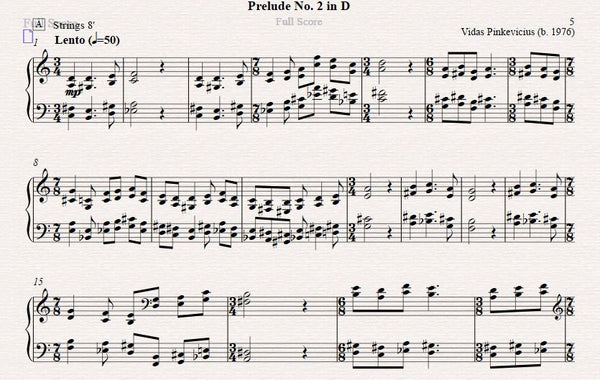 Op. 14: 2 Modal Preludes (2013) by Vidas Pinkevicius