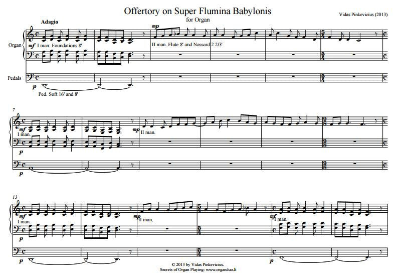 Op. 15: Offertory on Super Flumina Babylonis (2013) by Vidas Pinkevicius